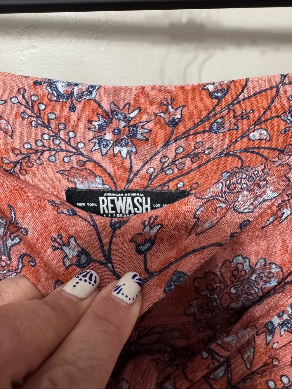 Rewash Coral Floral Wide-Leg Pants with Tie Waist - Picture 4 of 13